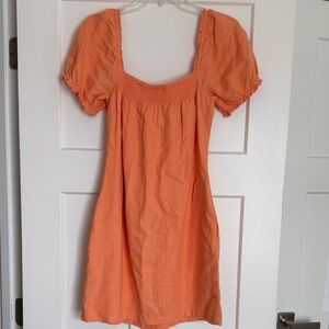 Abercrombie & Fitch Coral Smocked Top